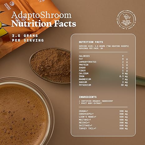 AdaptoShroom! 7 Sacred Msuhrooms For Mind, Body, & Immune Harmony - 105 Grams