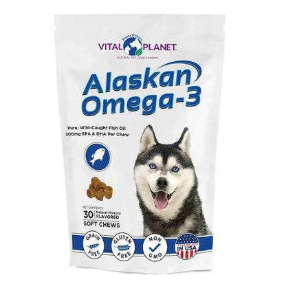 Alaskan Omega-3 for Dogs 30 Chews (Hickory Flavored)-Pet Supplements-AlchePharma