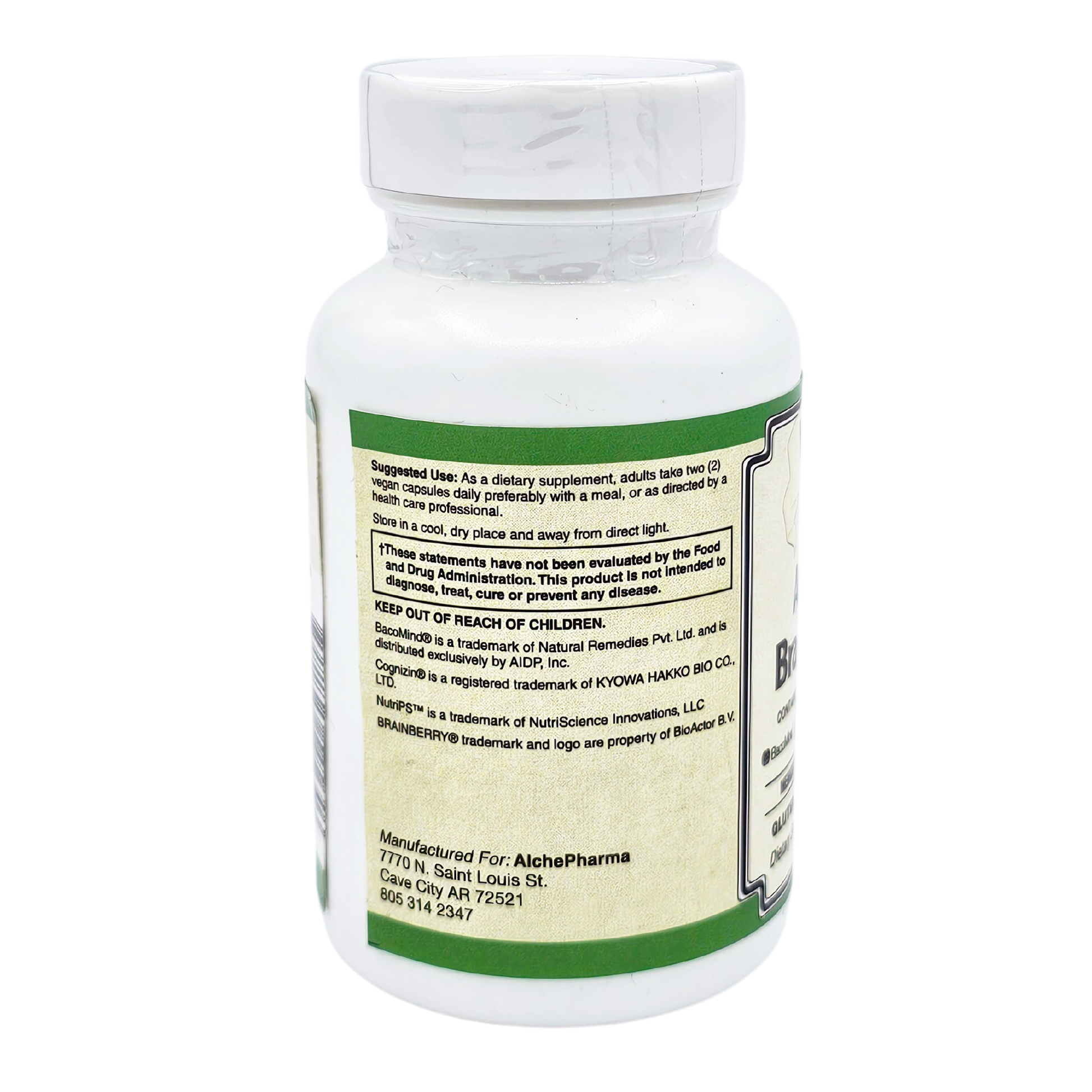 AlchePharma Advanced Brain Support: Enhance Memory, Focus, and Cognition. Vegan-AlchePharma