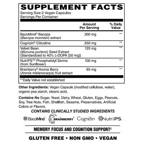 AlchePharma Advanced Brain Support: Enhance Memory, Focus, and Cognition. Vegan-AlchePharma