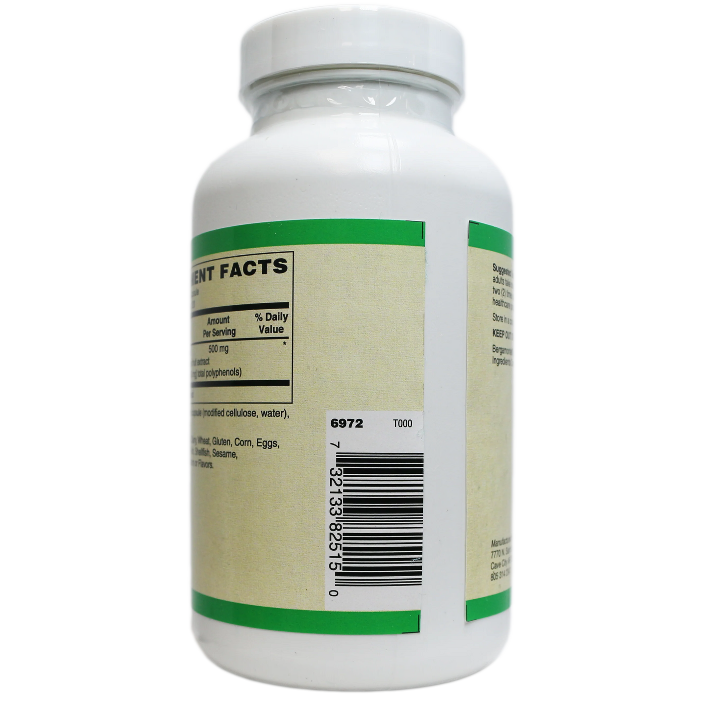 Bergamonte® - 500 Mg Bergamot Orange fruit extract (standardized to 38% polyphenols)