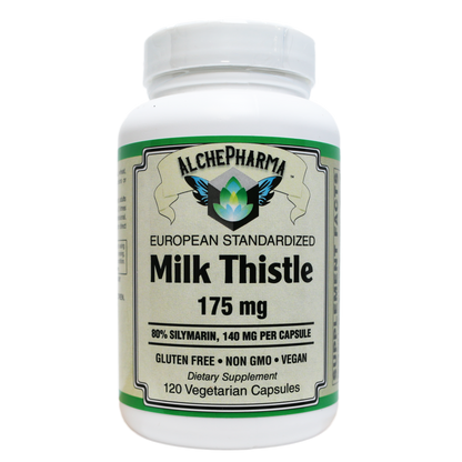 Milk Thistle Extract Plus ( European standardized, EUROMED S.A. ) , Standardized to 80% Silymarin providing 140mg per capsule-Herb-AlchePharma