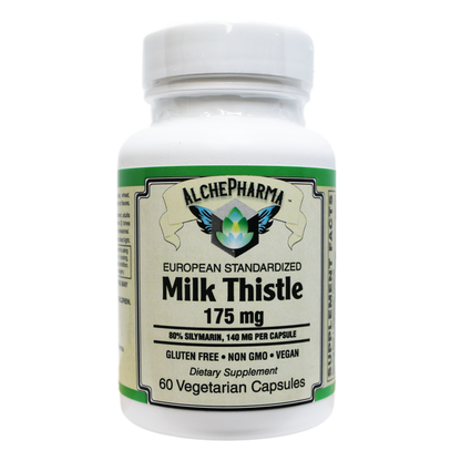 Milk Thistle Extract Plus ( European standardized, EUROMED S.A. ) , Standardized to 80% Silymarin providing 140mg per capsule-Herb-AlchePharma