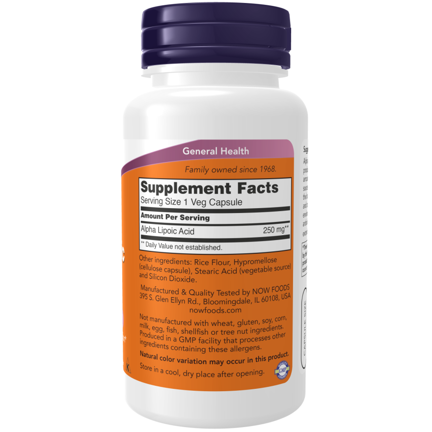Alpha Lipoic Acid 250 mg Veg Capsules-Antioxidants-AlchePharma