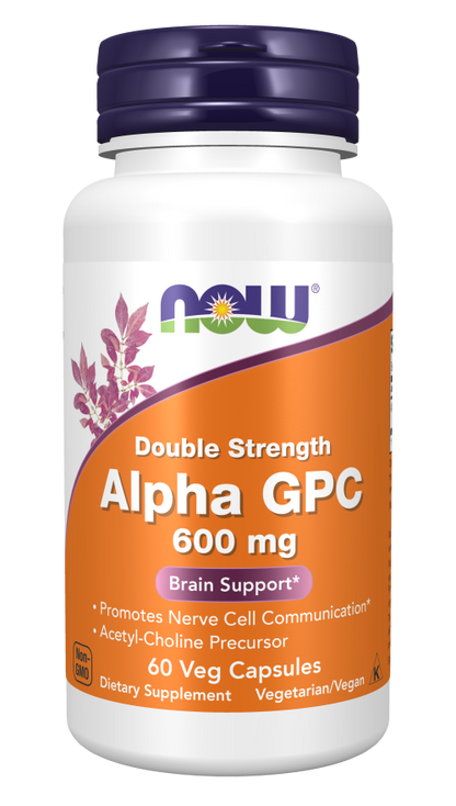 Alpha GPC, Double Strength 600 mg Veg Capsules