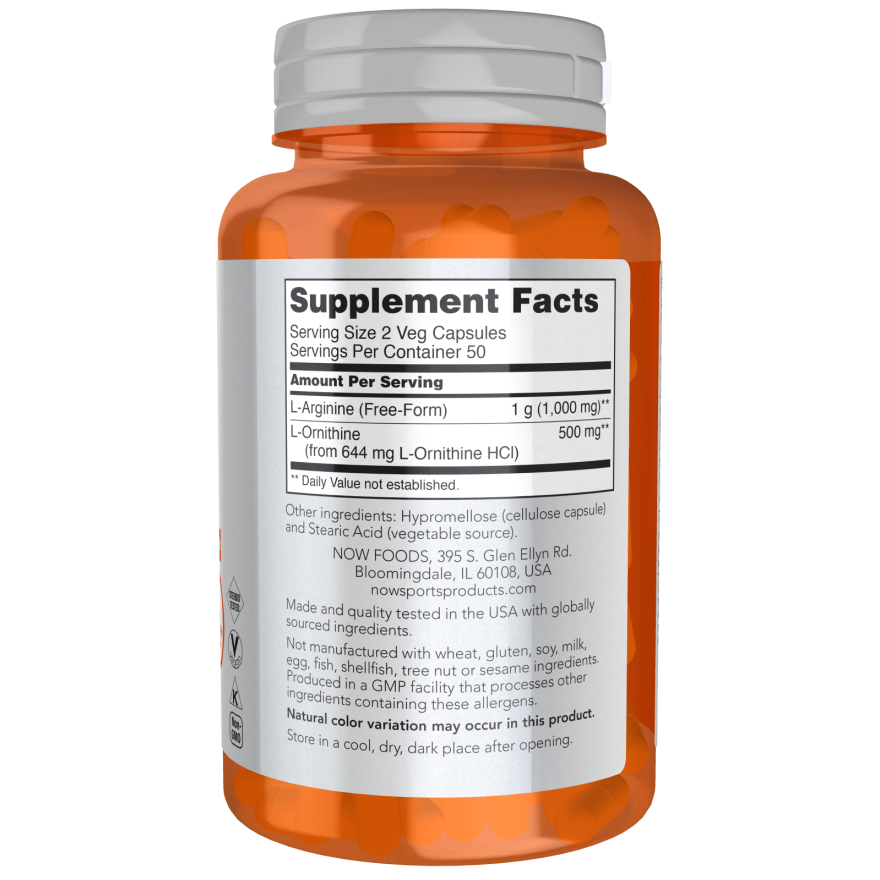 Arginine & Ornithine 500 mg / 250 mg Veg Capsules-Amino Acids-AlchePharma