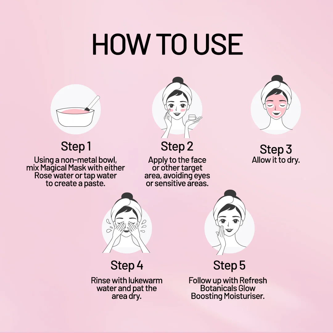 Glow-Boosting Magical Clay Mask - with Pink Rose & French Pink Clay - 150 g