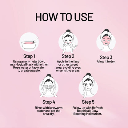 Glow-Boosting Magical Clay Mask - with Pink Rose & French Pink Clay - 150 g