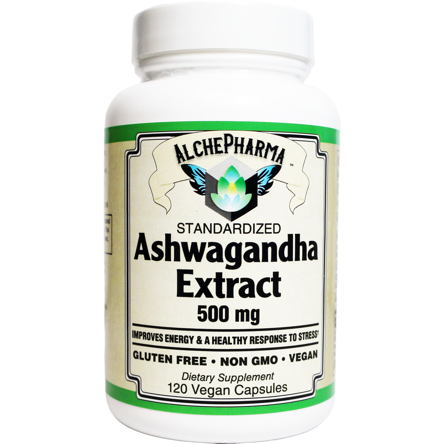 Ashwagandha Extract Capsules Standardized to 7% Withanolides, Vegan-Ayurvedic-AlchePharma