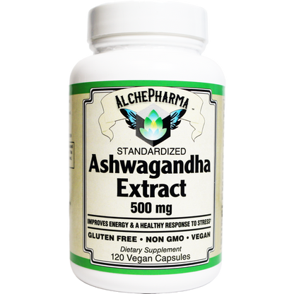 Ashwagandha Extract Capsules Standardized to 7% Withanolides, Vegan-Ayurvedic-AlchePharma