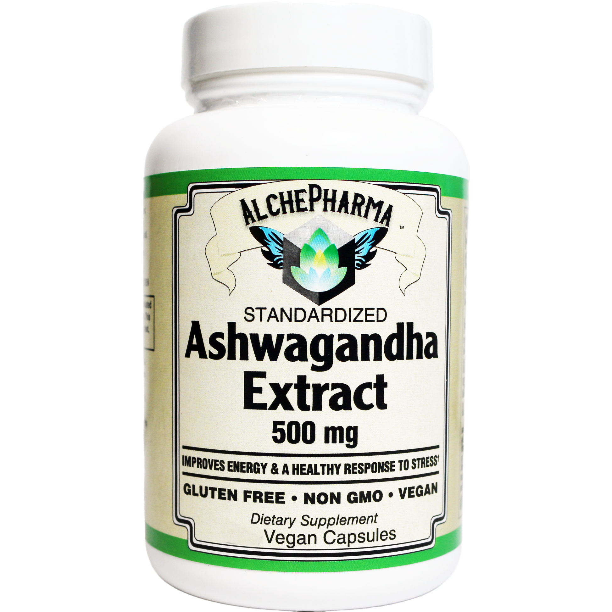 Ashwagandha Extract Capsules Standardized to 7% Withanolides, Vegan-Ayurvedic-AlchePharma