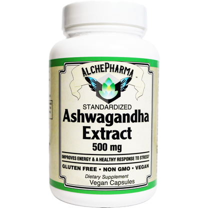Ashwagandha Extract Capsules Standardized to 7% Withanolides, Vegan-Ayurvedic-AlchePharma