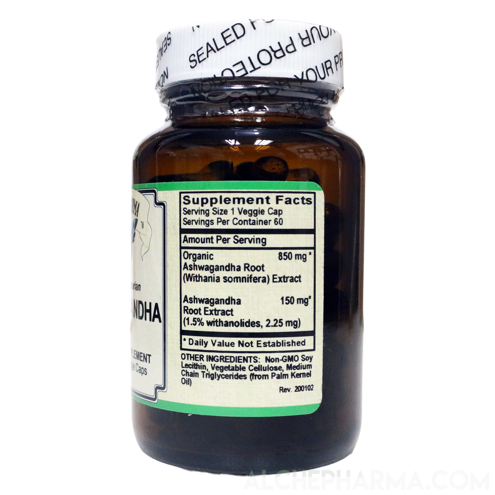 Ashwagandha ( Liquid Caps ) Premium Full Spectrum Organic Root and Extract combo Parve k-1604-Vitamins & Supplements-AlchePharma