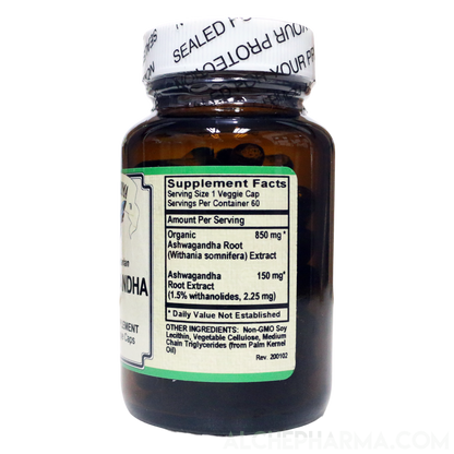 Ashwagandha ( Liquid Caps ) Premium Full Spectrum Organic Root and Extract combo Parve k-1604-Vitamins & Supplements-AlchePharma