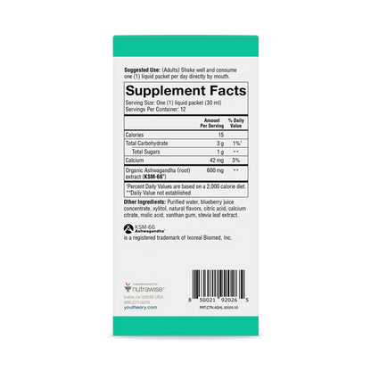 Ashwagandha Liquid 1 Fl. Oz. Pouches (Blueberry)-Stress-AlchePharma