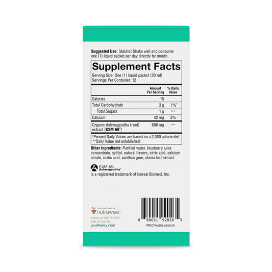 Ashwagandha Liquid 1 Fl. Oz. Pouches (Blueberry)-Stress-AlchePharma