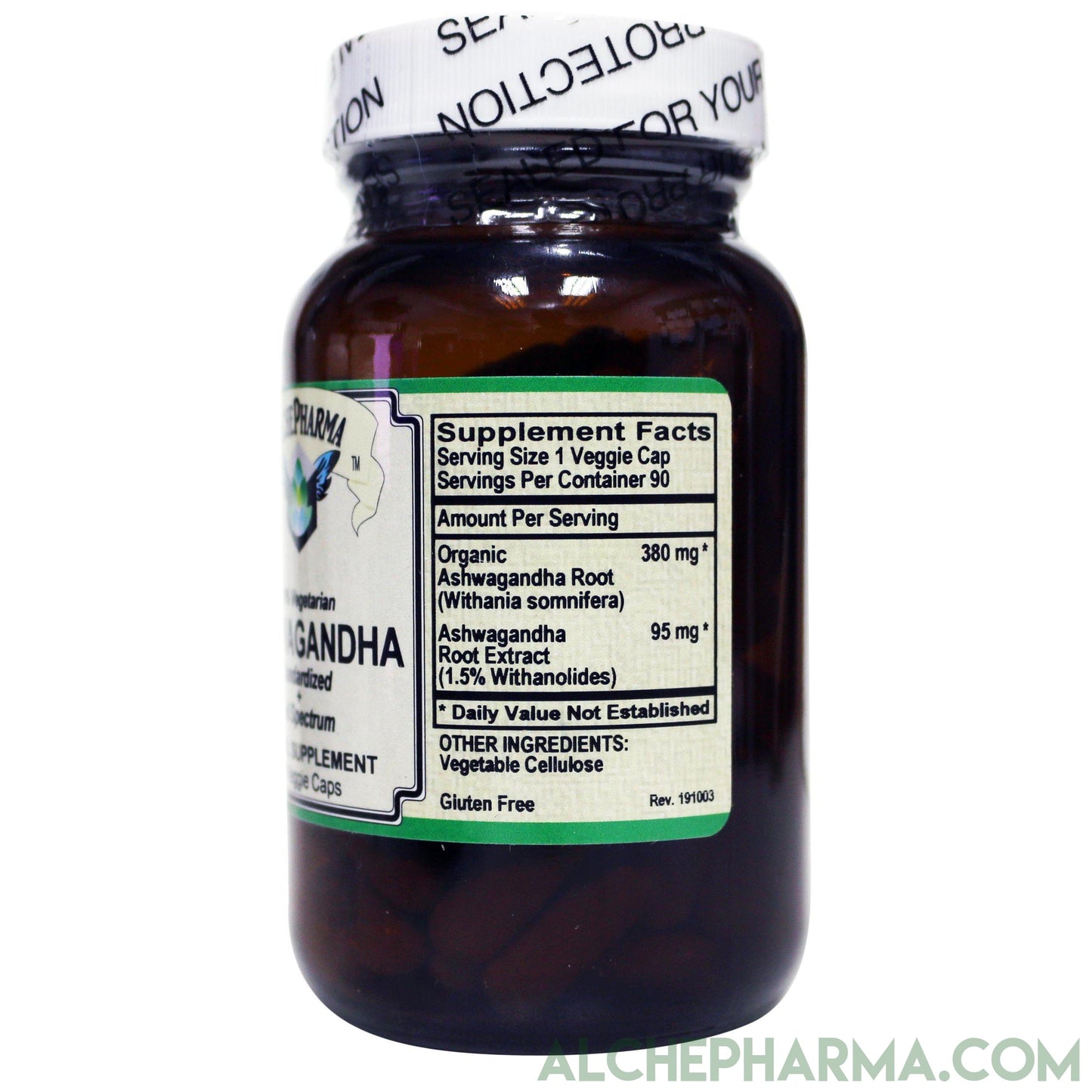 Ashwagandha Organic full spectrum root and Standardized extract mix Pure, Vegetarian, No Fillers-Ayurvedic-AlchePharma