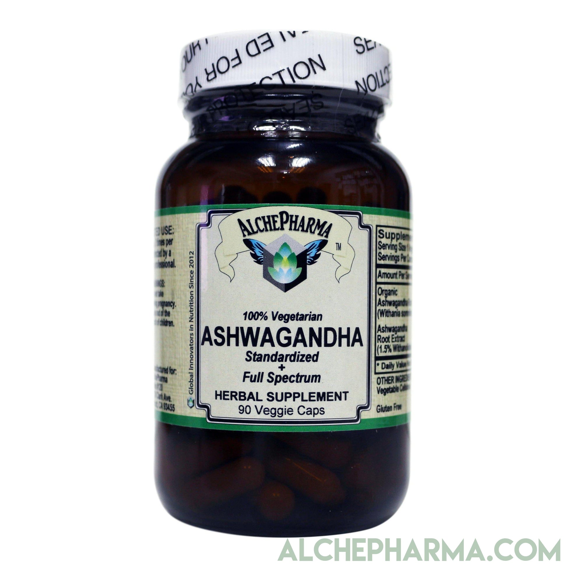 Ashwagandha Organic full spectrum root and Standardized extract mix Pure, Vegetarian, No Fillers-Ayurvedic-AlchePharma