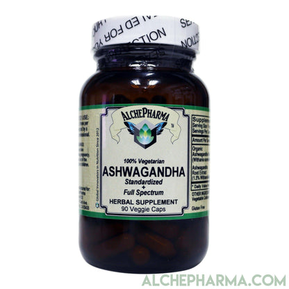 Ashwagandha Organic full spectrum root and Standardized extract mix Pure, Vegetarian, No Fillers-Ayurvedic-AlchePharma
