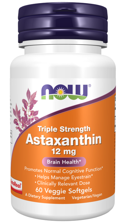 Astaxanthin 12 mg, Triple Strength Veggie Softgels