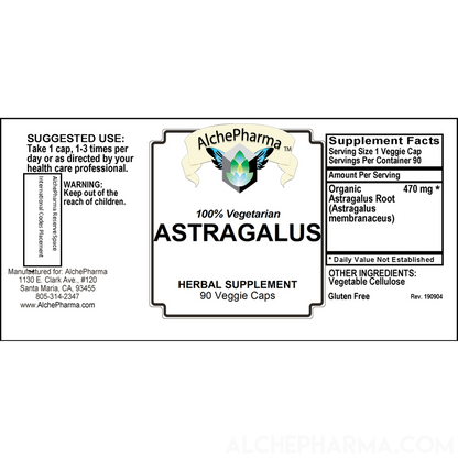 Astragalus- Organic Astragalus Membranaceus Root Vegetarian Capsules-herb-AlchePharma