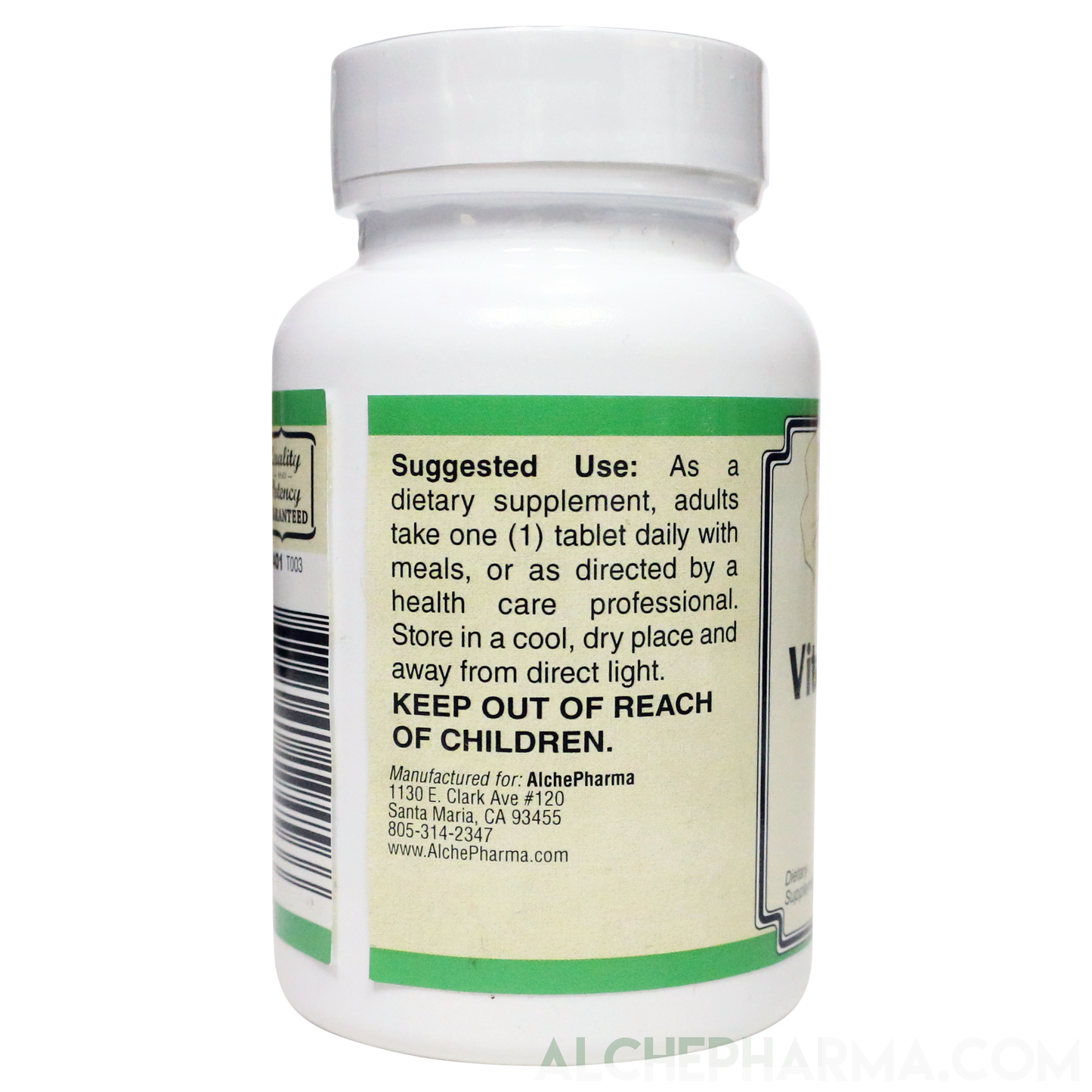 B-12 500 mcg. Certified Vegan - Cyanocobalamin-Vitamins & Supplements-AlchePharma