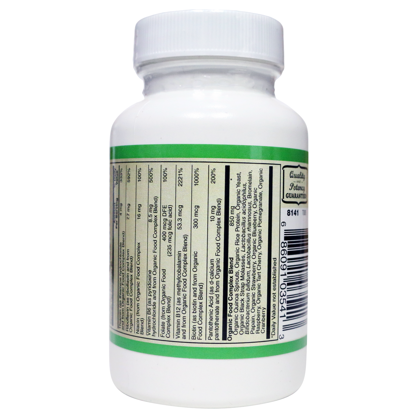 B-Complex Certified Organic Whole Food Vegan-Vitamins & Supplements-AlchePharma