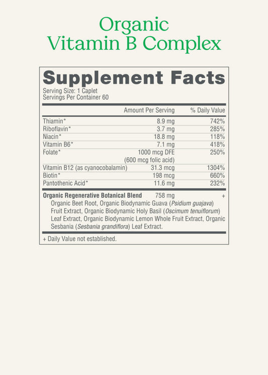 Organic Vitamin B Complex Caplets