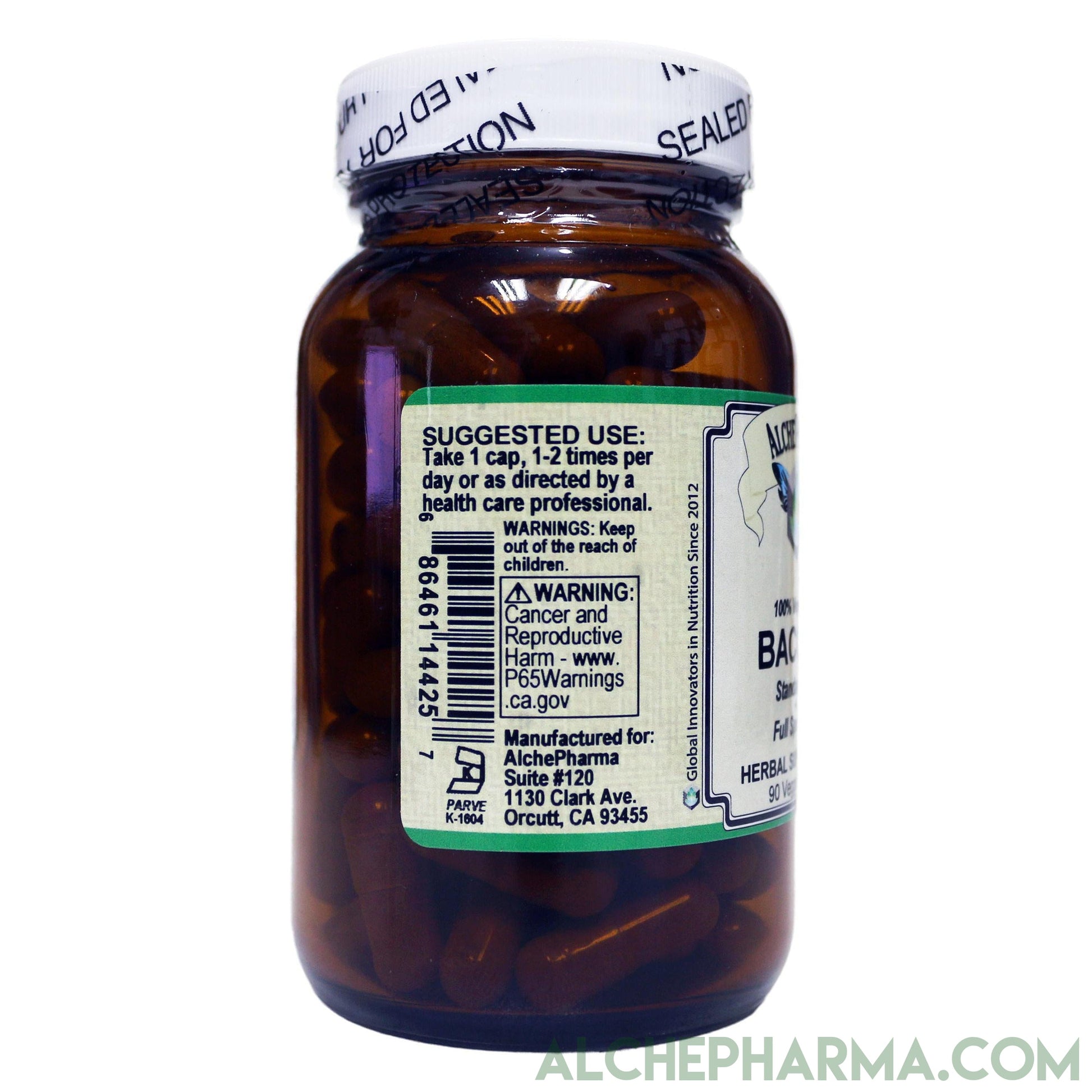 Bacopa contains Organic Full Spectrum w/ 20% Bacosides (90 Vcaps)-Ayurvedic-AlchePharma