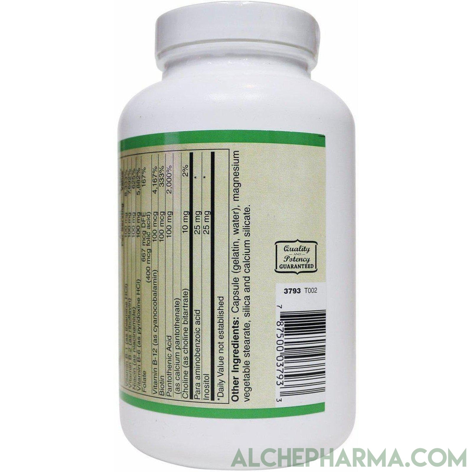 AP Balanced B-100 Complex, 50, 100, 250 Caps with Choline, PABA and Inositol ( Preservative free ) - AlchePharma