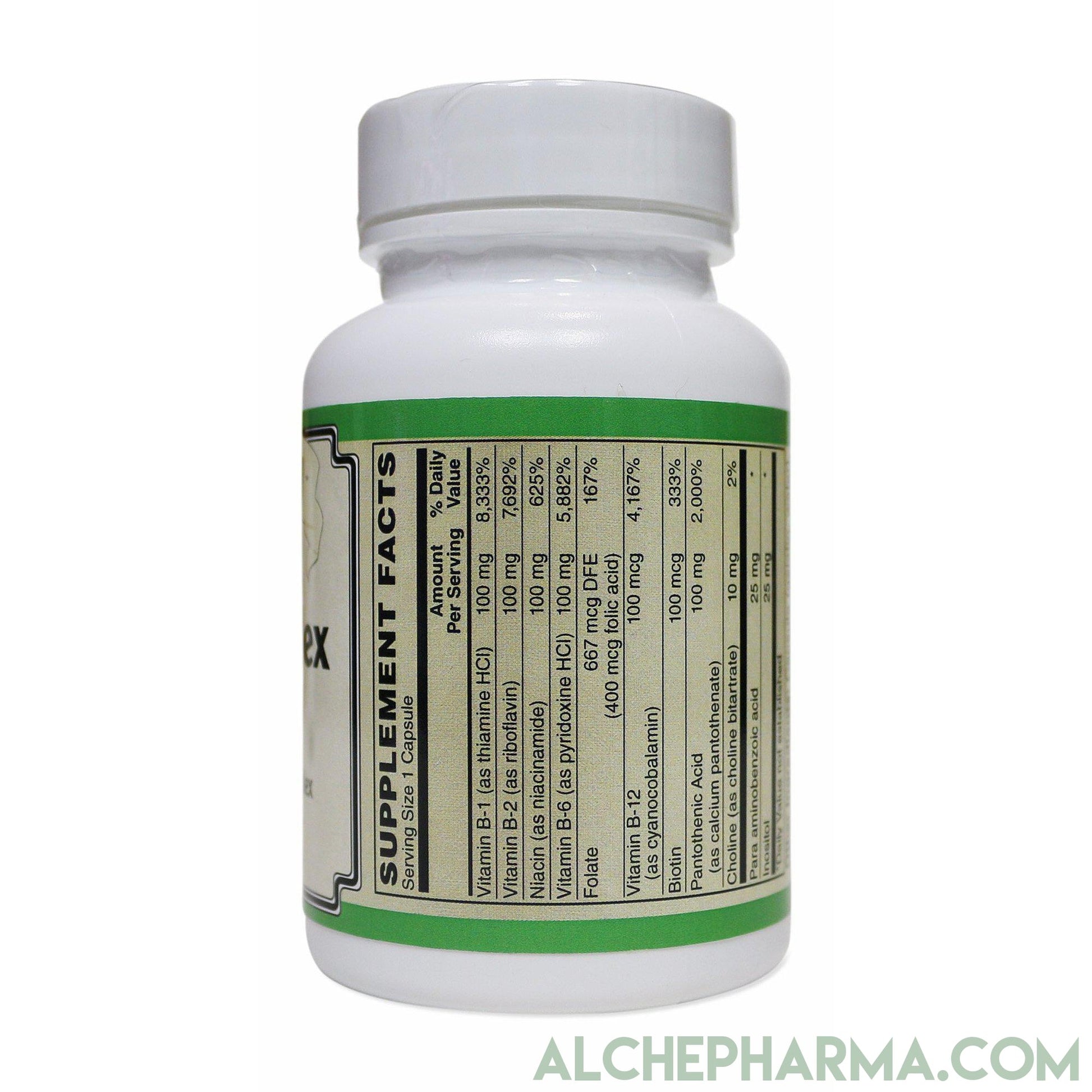Balanced B-100 Complex Caps with Choline, PABA and Inositol ( Preservative free )-AlchePharma