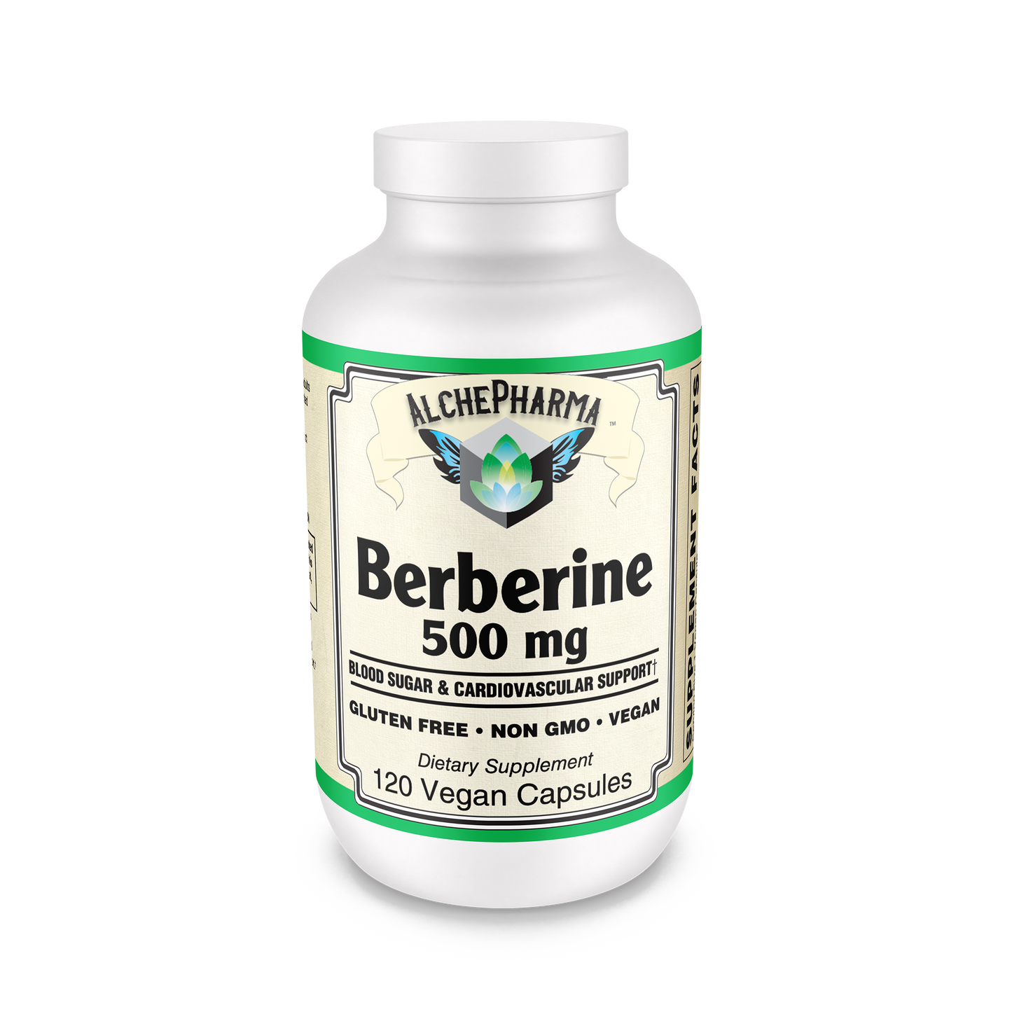 Berberine HCL 500 mg ( NON GMO • VEGAN • GLUTEN FREE ) from Berberis aristata bark-Herb-AlchePharma