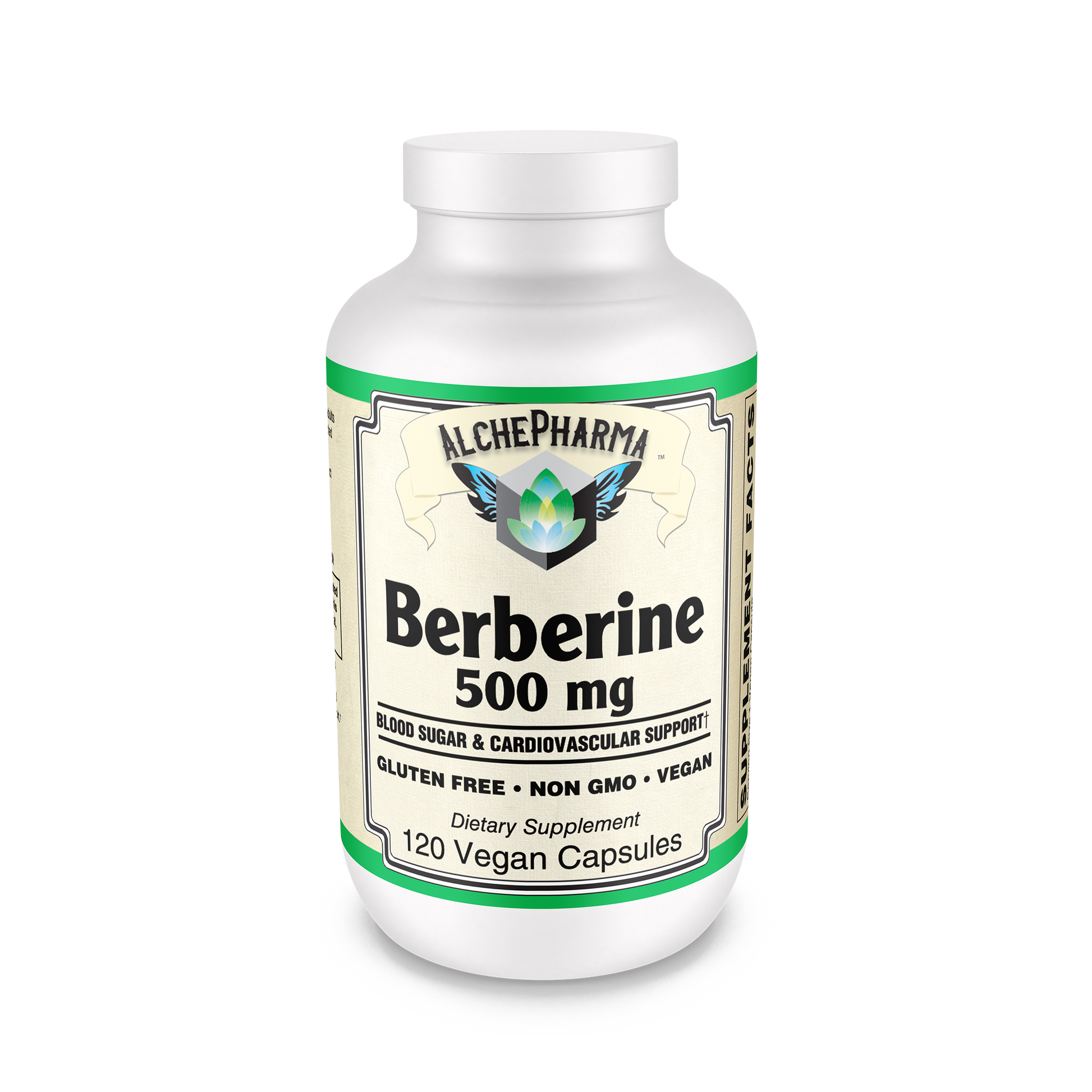 Berberine HCL 500 mg ( NON GMO • VEGAN • GLUTEN FREE ) from Berberis aristata bark-Herb-AlchePharma