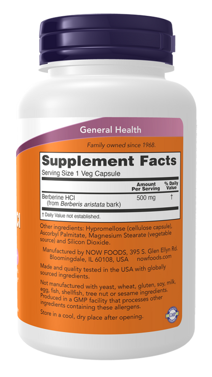 Berberine HCl 500 mg Veg Capsules