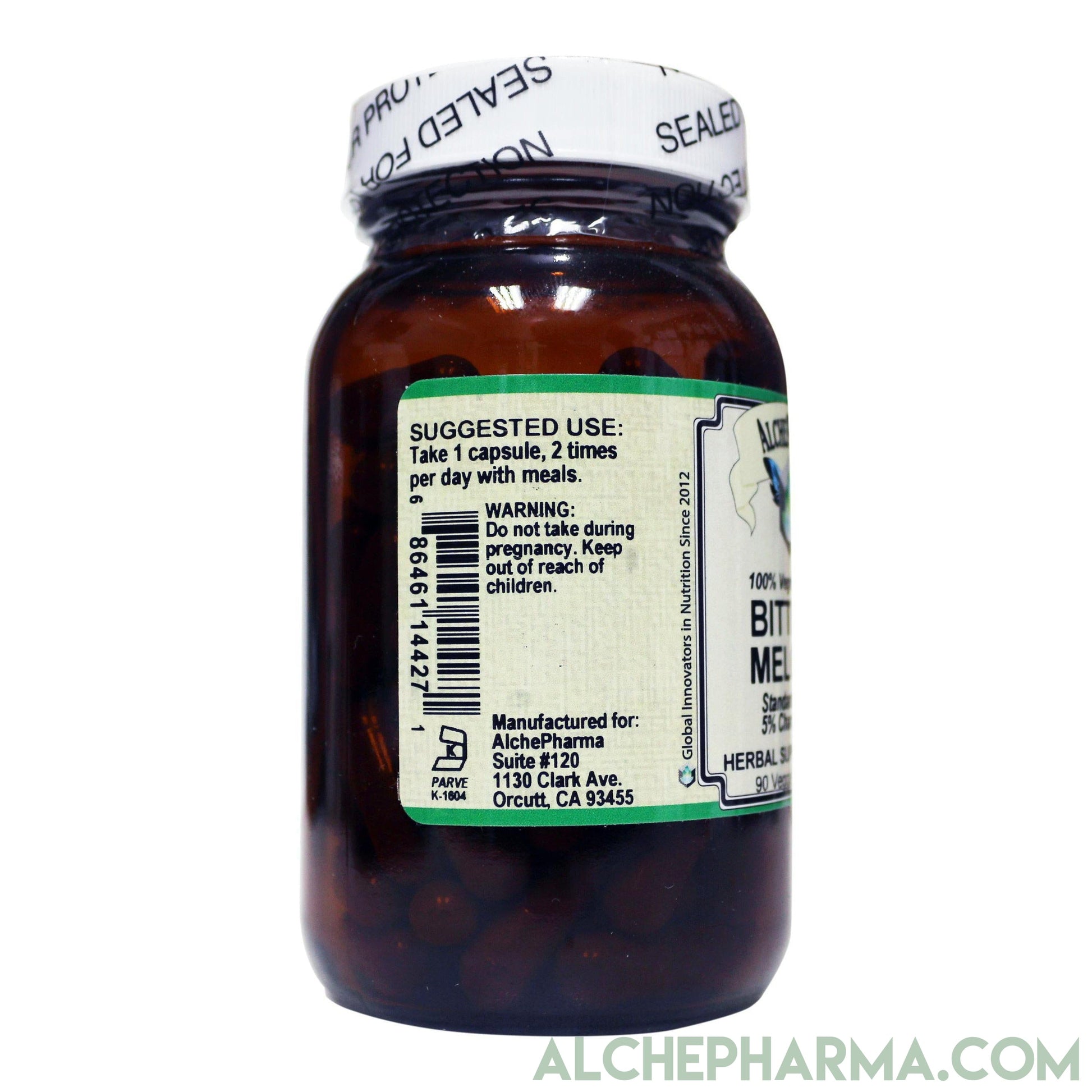 Bitter Melon- Standardized Extract to 5% Charantin (90 Veg Caps)-Herbs-AlchePharma