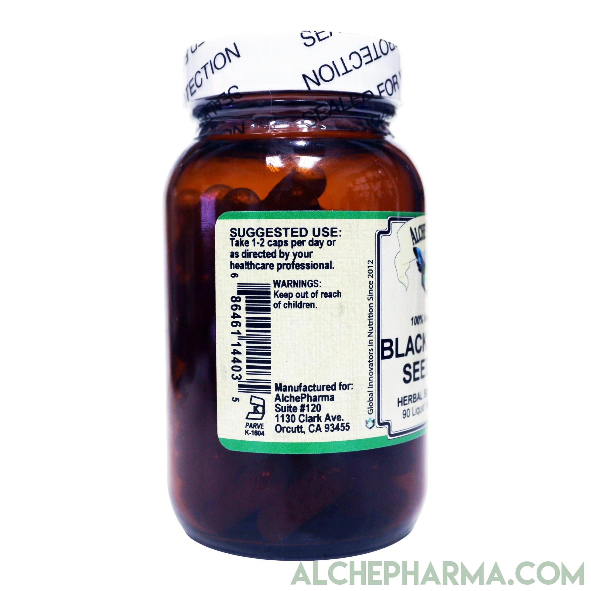 Black Cumin Seed Oil Liquid Filled Veggie Caps ( Filled w/ Organic Nigella Sativa Oil )-Herb-AlchePharma