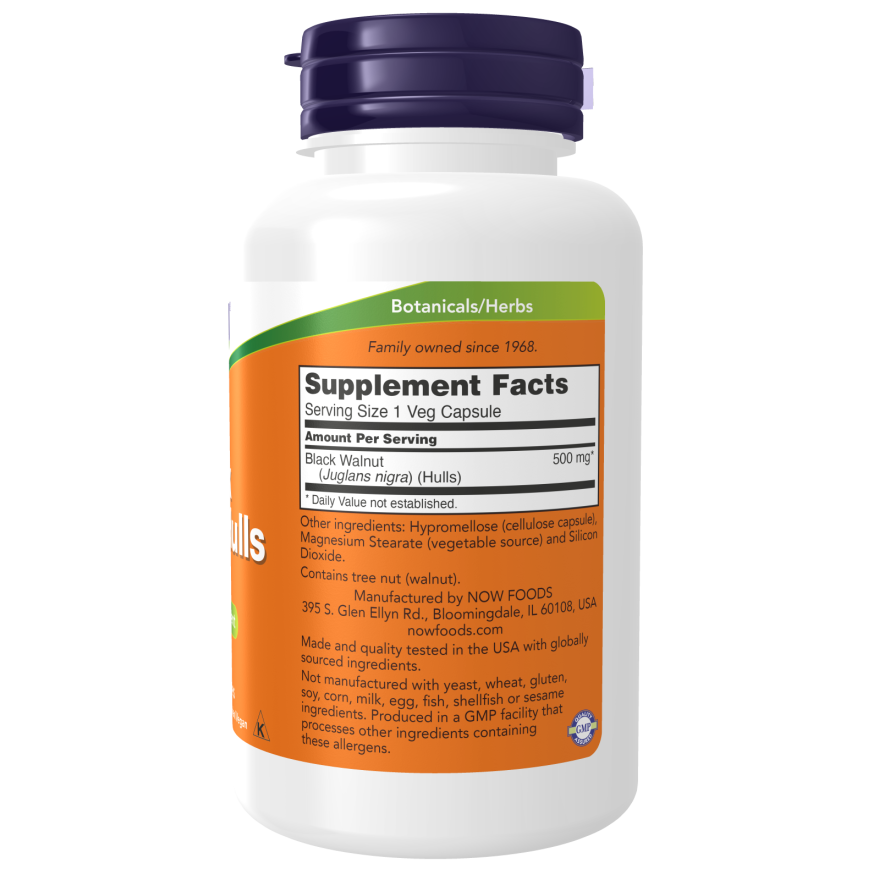 Black Walnut Hulls 500 mg 100 Veg Capsules-Herbs-AlchePharma