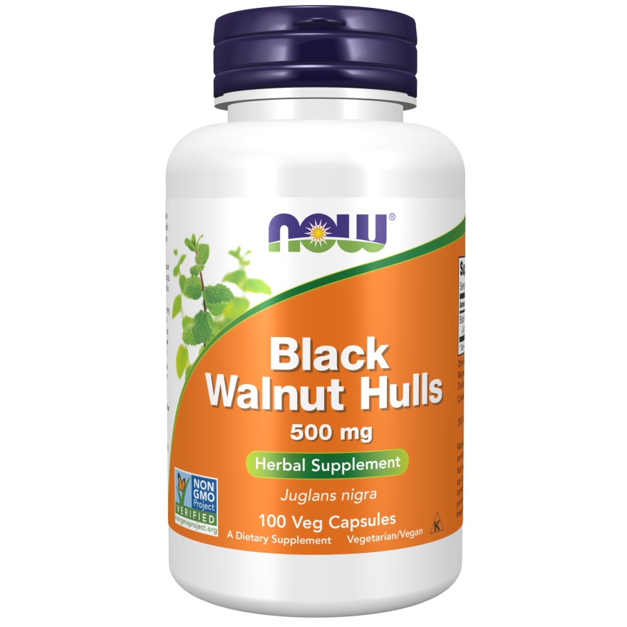 Black Walnut Hulls 500 mg 100 Veg Capsules-Herbs-AlchePharma
