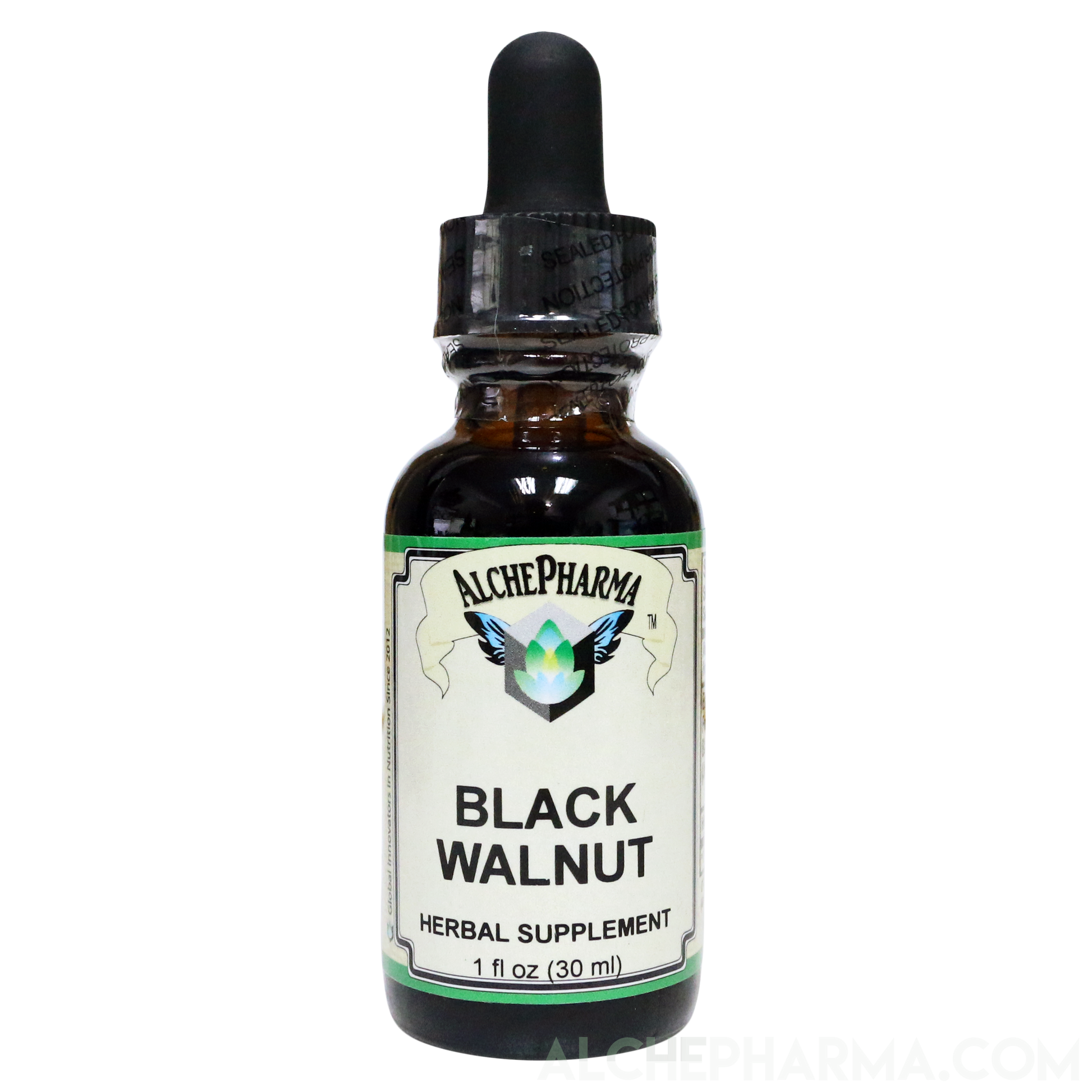 Black Walnut Tincture ( Juglans nigra ) Wild Harvested HSR 1:1 Parve K-1604-Herbal-AlchePharma