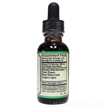 Black Walnut Tincture ( Juglans nigra ) Wild Harvested HSR 1:1 Parve K-1604-Herbal-AlchePharma
