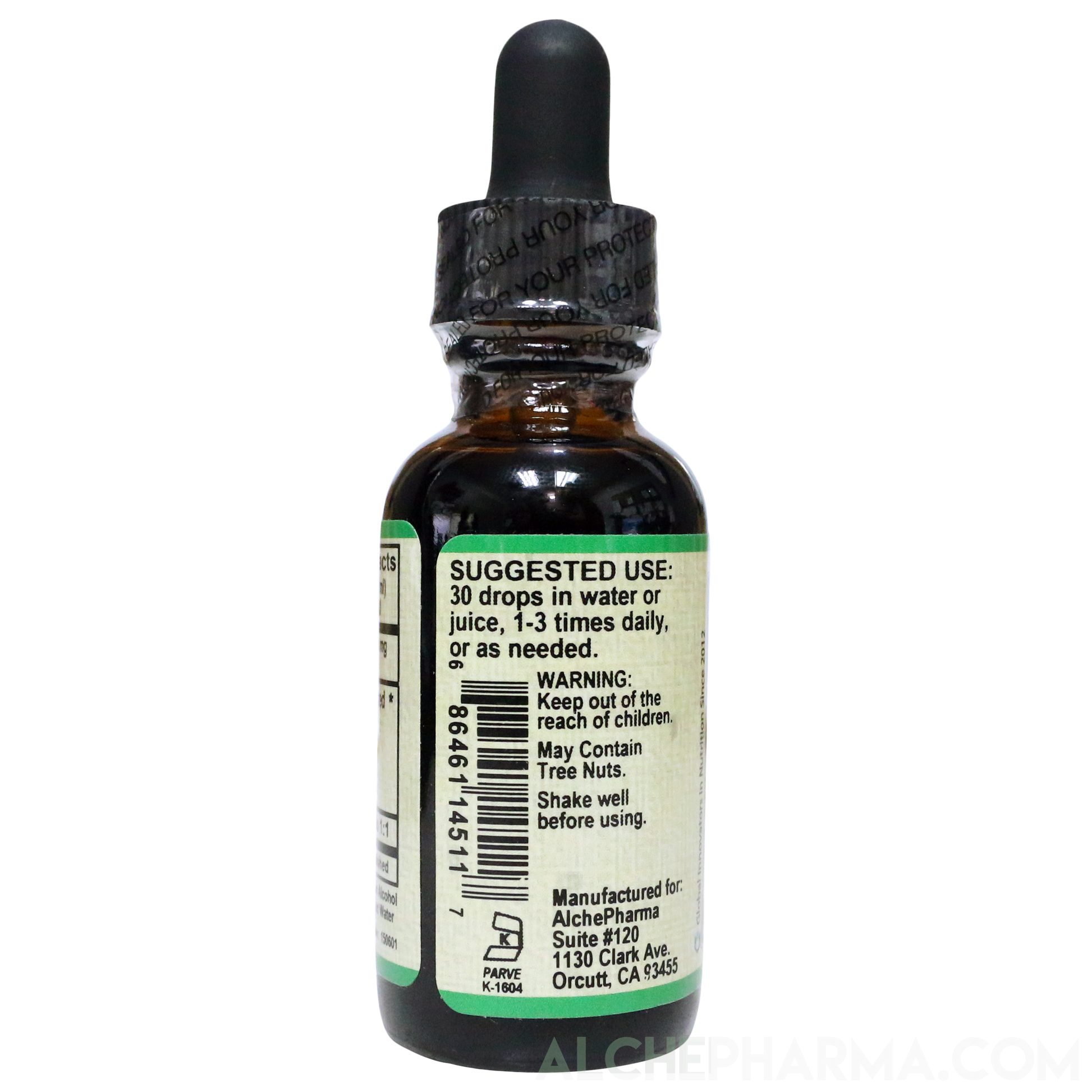 Black Walnut Tincture ( Juglans nigra ) Wild Harvested HSR 1:1 Parve K-1604-Herbal-AlchePharma