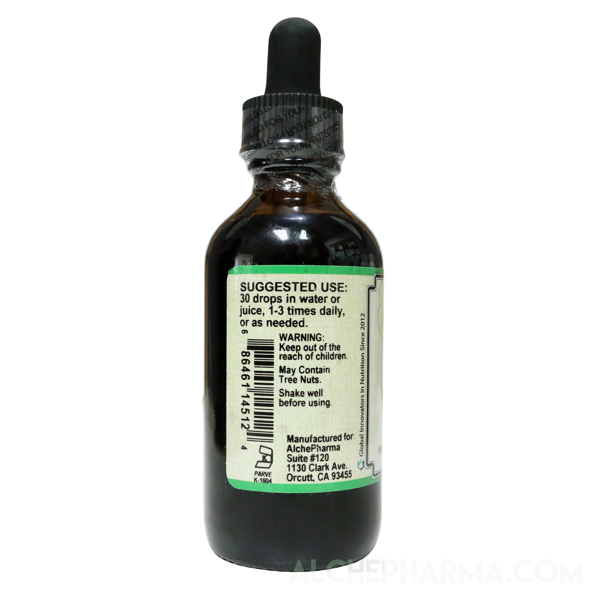 Black Walnut Tincture ( Juglans nigra ) Wild Harvested HSR 1:1 Parve K-1604-Herbal-AlchePharma