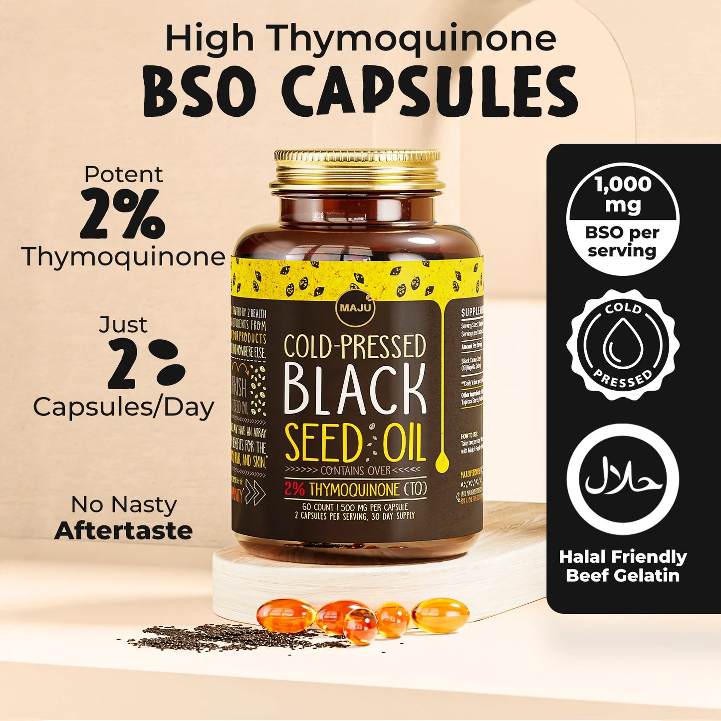 MAJU Black Seed Oil Capsules (60ct)