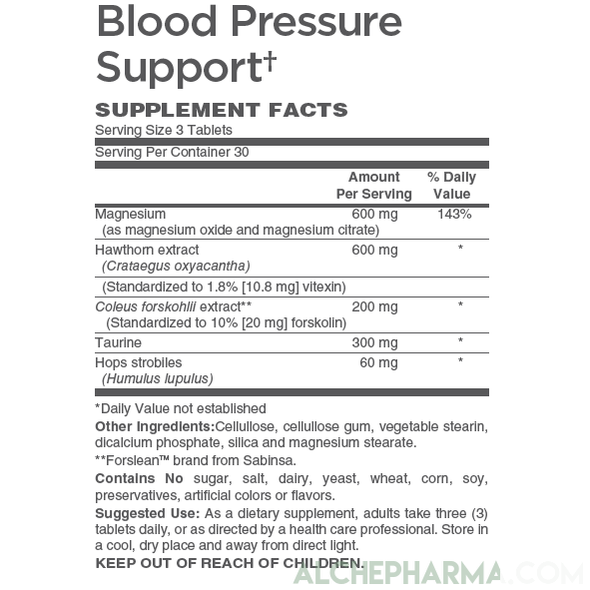 Blood Pressure Support ( Coleus forskohlii, Hawthorn, Taurine combo )-Vitamins & Supplements-AlchePharma