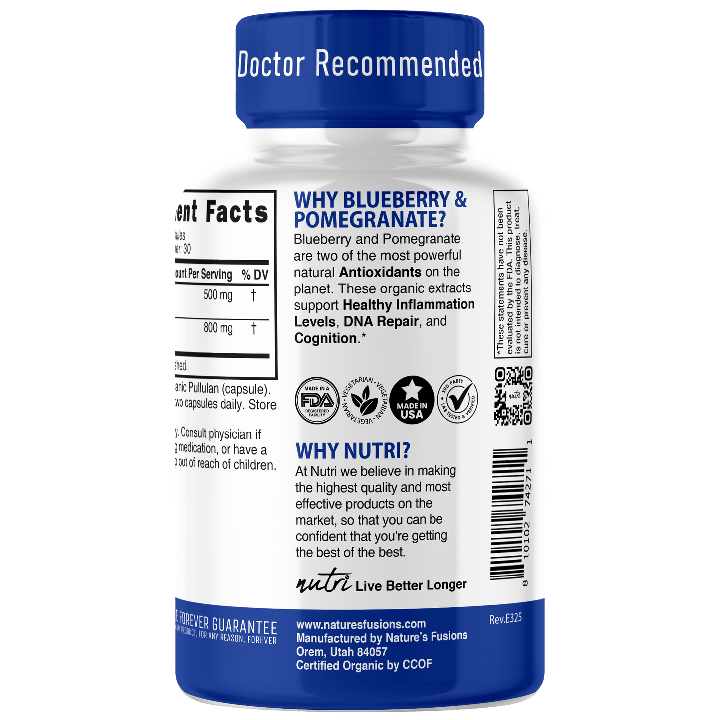 Blueberry & Pomegranate Extracts 1300 mg 60ct