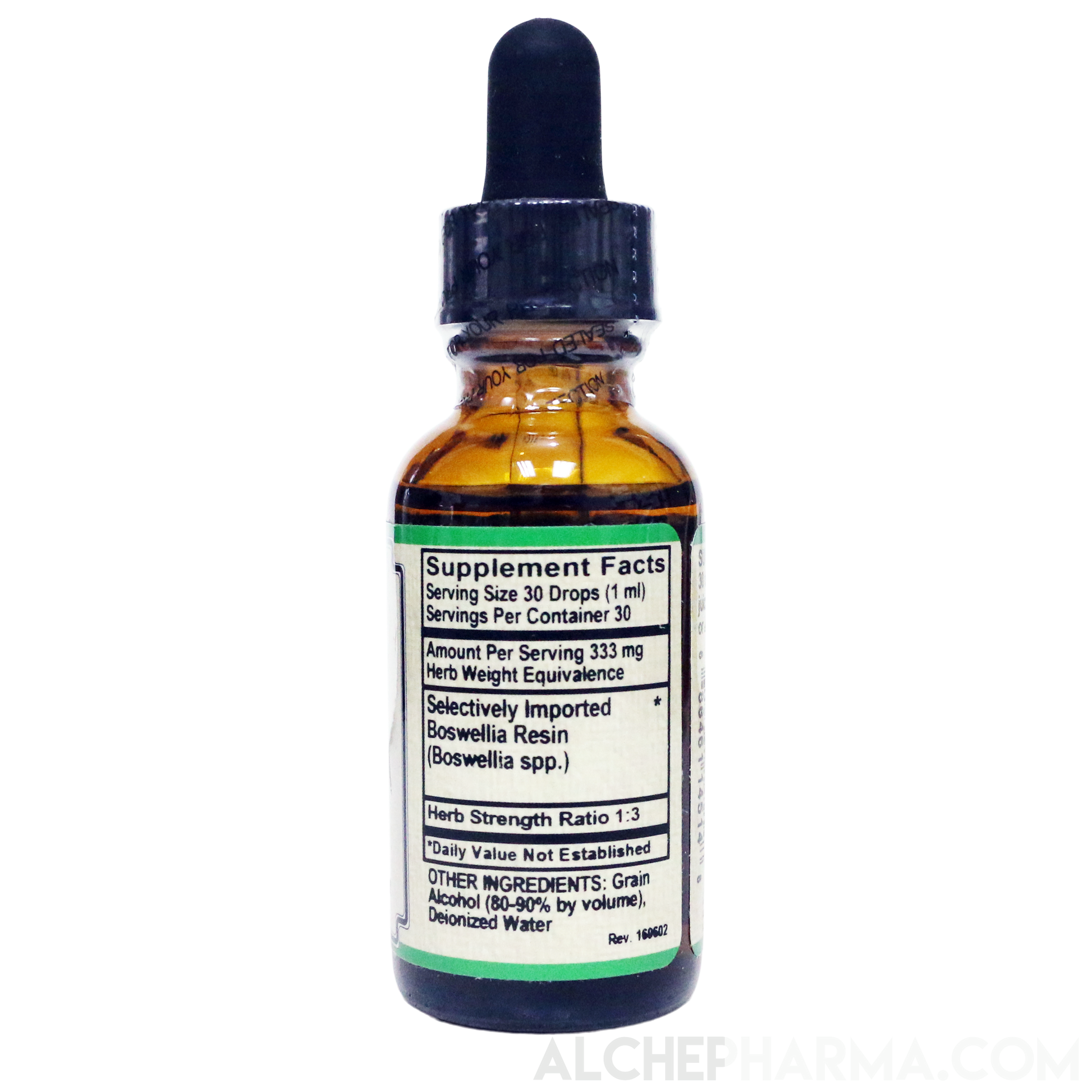 Boswellia Resin Tincture HSR 1:3 Herb Weight equiv. 333 mg per ml Parve K-1604-Herb Tincture-AlchePharma