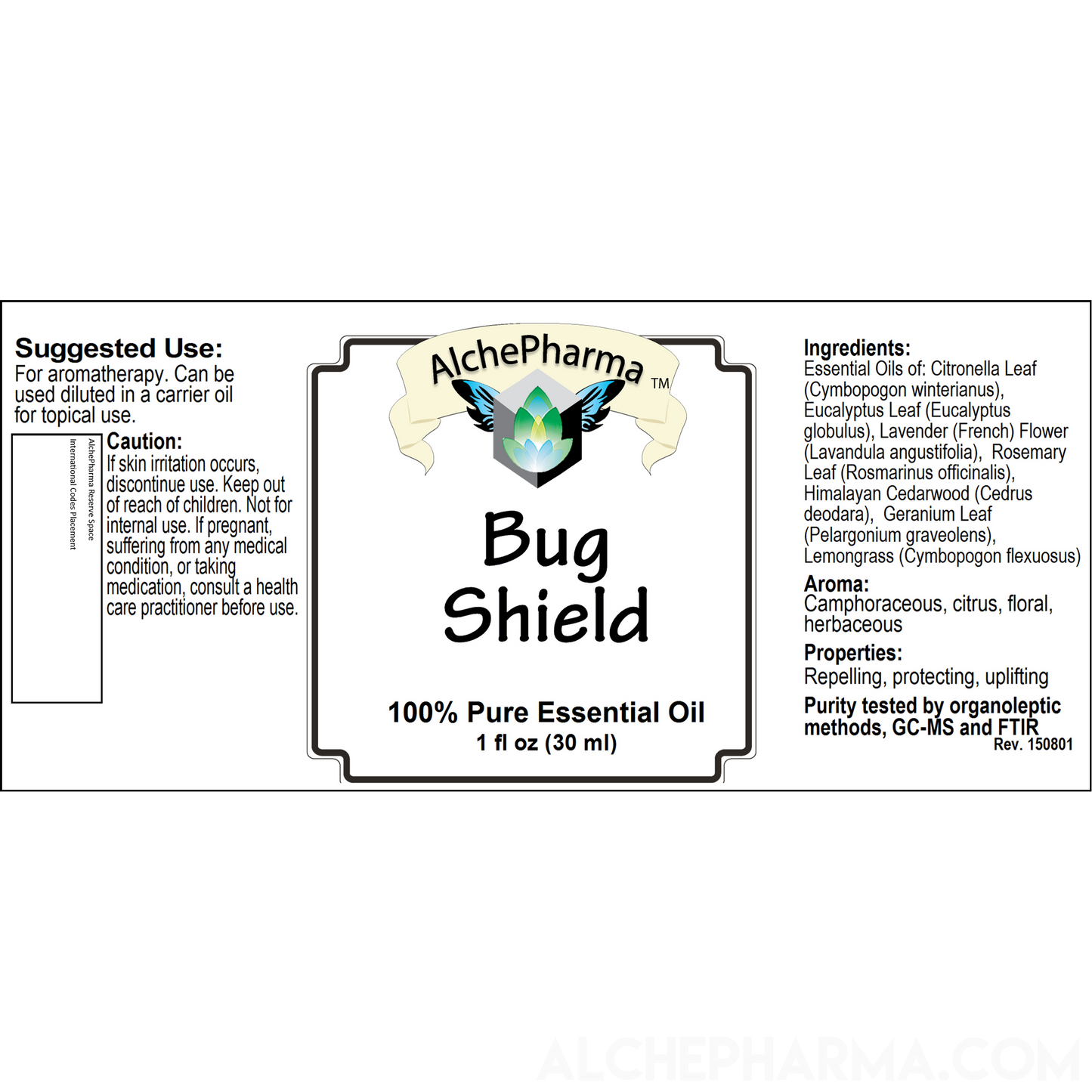 Bug Shield - Essential Oil Blend of Insect Repellant Aromatic Oils - Parve K-1604-Essential Oils-AlchePharma