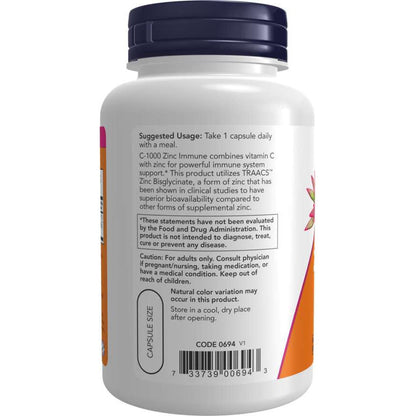 C-1000 Zinc Immune Veg Capsules-Vitamins-AlchePharma