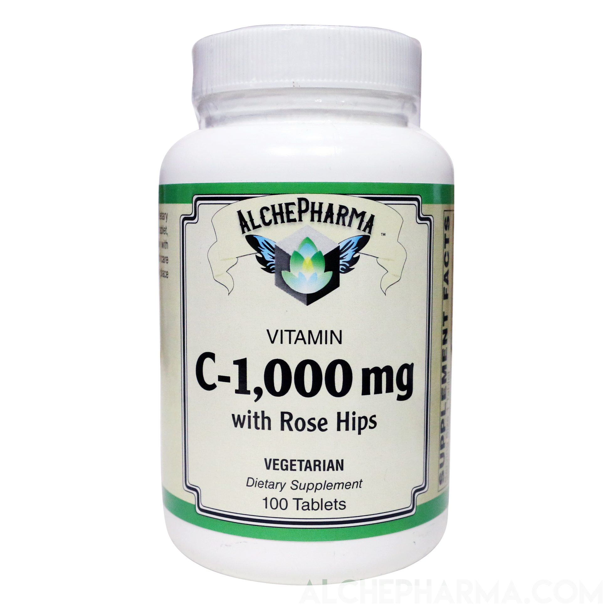 C-1,000mg ( ascorbic acid ) with 50 mg Rose Hips -Soy Corn Gluten Free-Vitamins & Supplements-AlchePharma