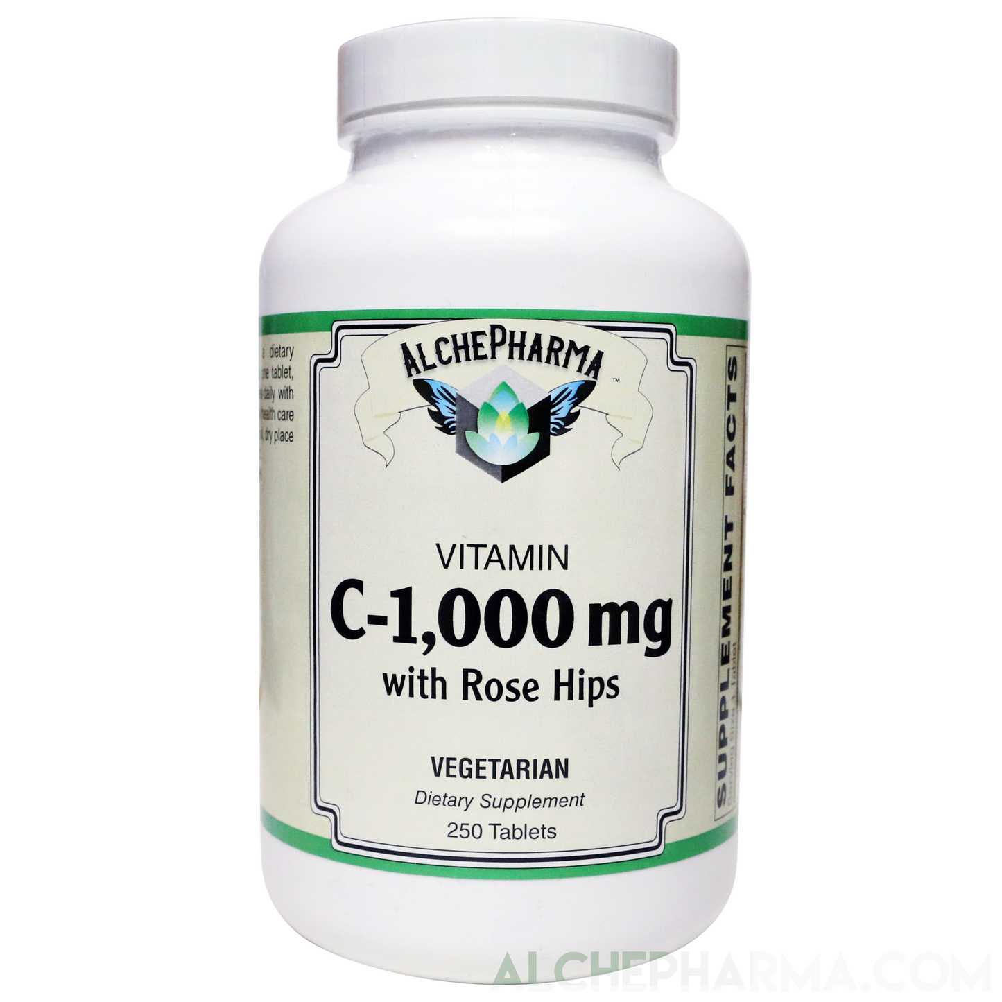 C-1,000mg ( ascorbic acid ) with 50 mg Rose Hips -Soy Corn Gluten Free-Vitamins & Supplements-AlchePharma